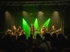 Liveband auf einer Bühne mit grünem Licht bei einem Konzert im Goms